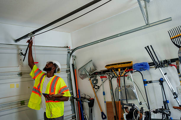 Professional Garage Door Panel Replacement technician working in Middle Island, NY